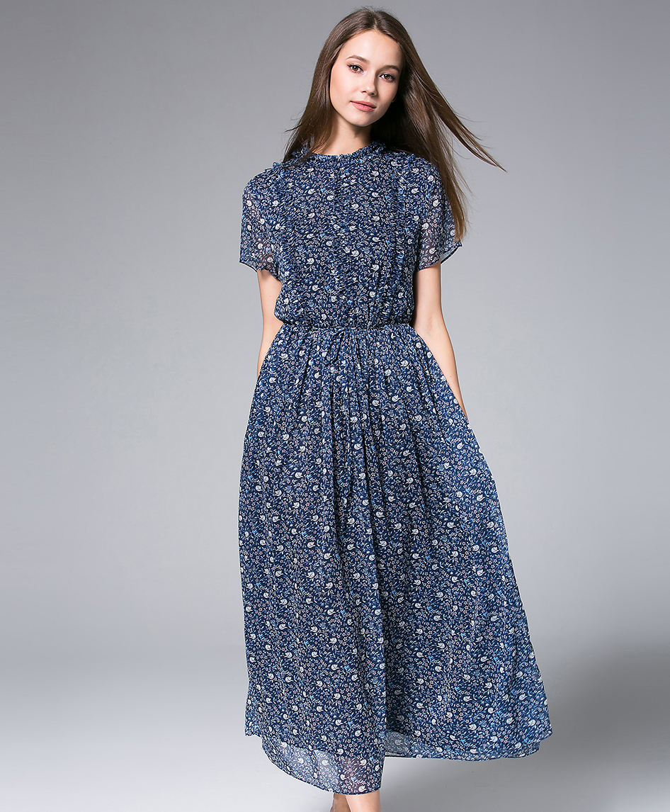 Dress -  Printed Chiffon Maxi Dress